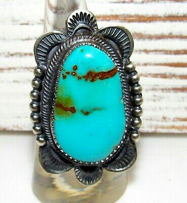 Navajo Royston Turquoise Ring Sz 7 Sterling Silver Native American Juaninta Long (1 of 5)