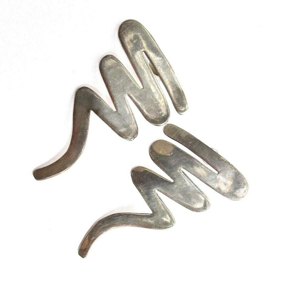 MOD Taxco Mexico Zig Zag Statement Post Earrings 925 Silver 2" Long Hallmarked (1 of 3)