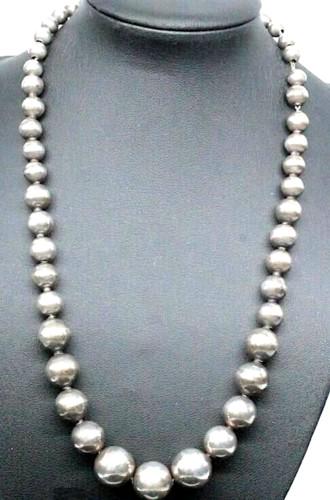 VTG Navajo Pearls Choker Necklace Graduated Beads Sterling Silver 16"L 20Gr (1 of 4)