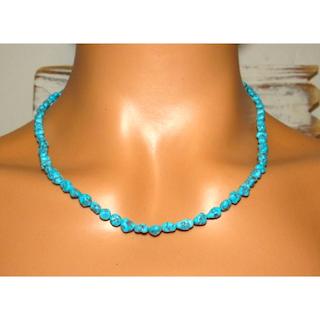 Navajo Kingman Turquoise Heishi Necklace 19" Sterling Silver Native American (1 of 4)