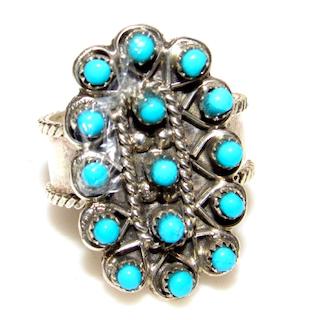 Zuni Turquoise Snake Eye Ring Size 7 Sterling Silver Native American (1 of 4)