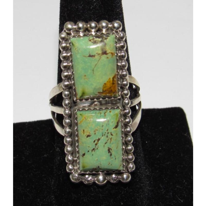Navajo Royston Turquoise Ring Size 9 Sterling Native American Lee Charley (1 of 4)