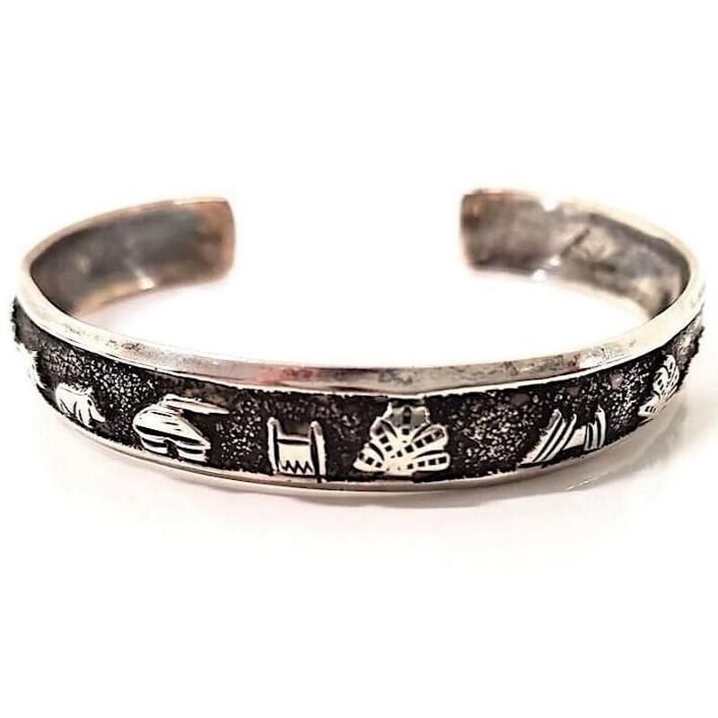 VTG Navajo Tommy Singer Storyteller Stacker Cuff Bracelet Sterling Silver (1 of 6)