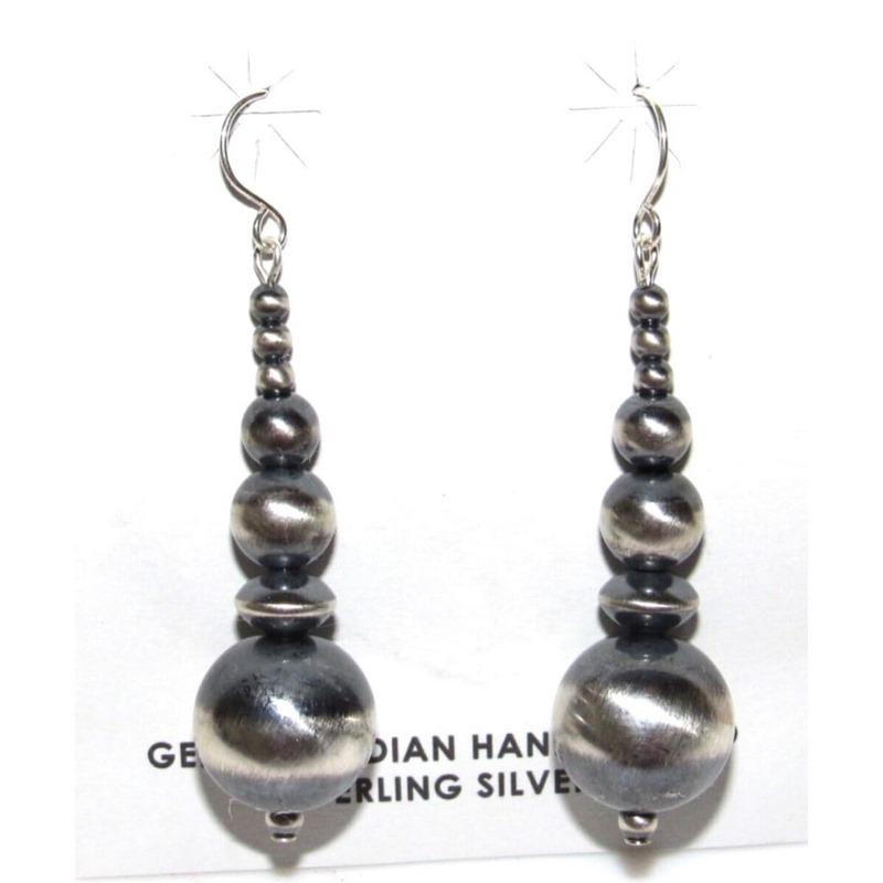 Navajo Pearls Earrings Sterling Silver Native American (1 of 3)