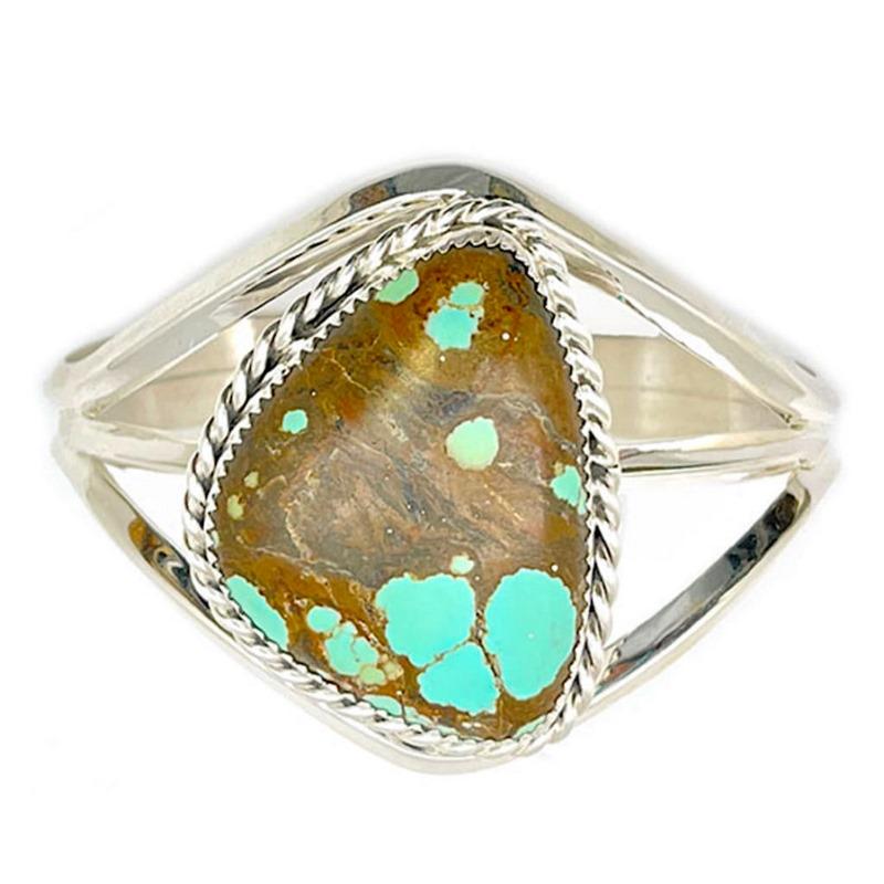 Navajo Boulder Royston Turquoise Sterling Cuff Bracelet Native American (1 of 5)
