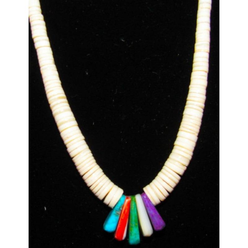 Santo Domingo Heishi Necklace Lupe Lovato White Shell Turquoise Sugilite Spiny (1 of 5)