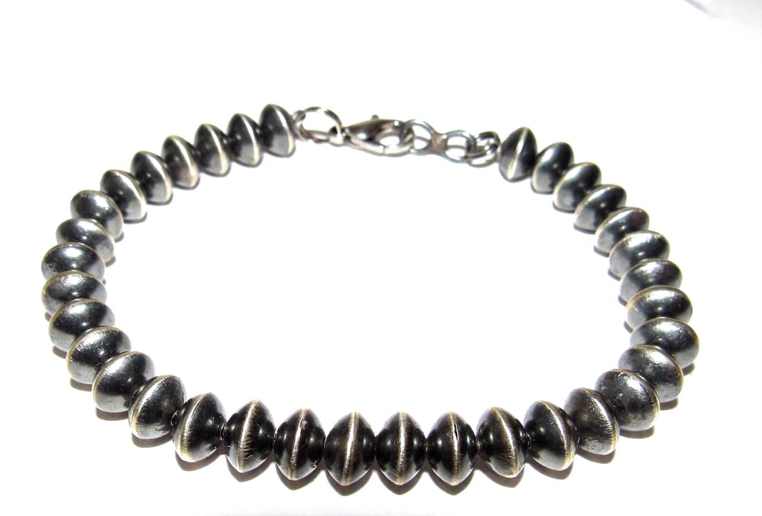 Navajo Pearl Beaded Bracelet Native American Sterling Silver (1 of 4)