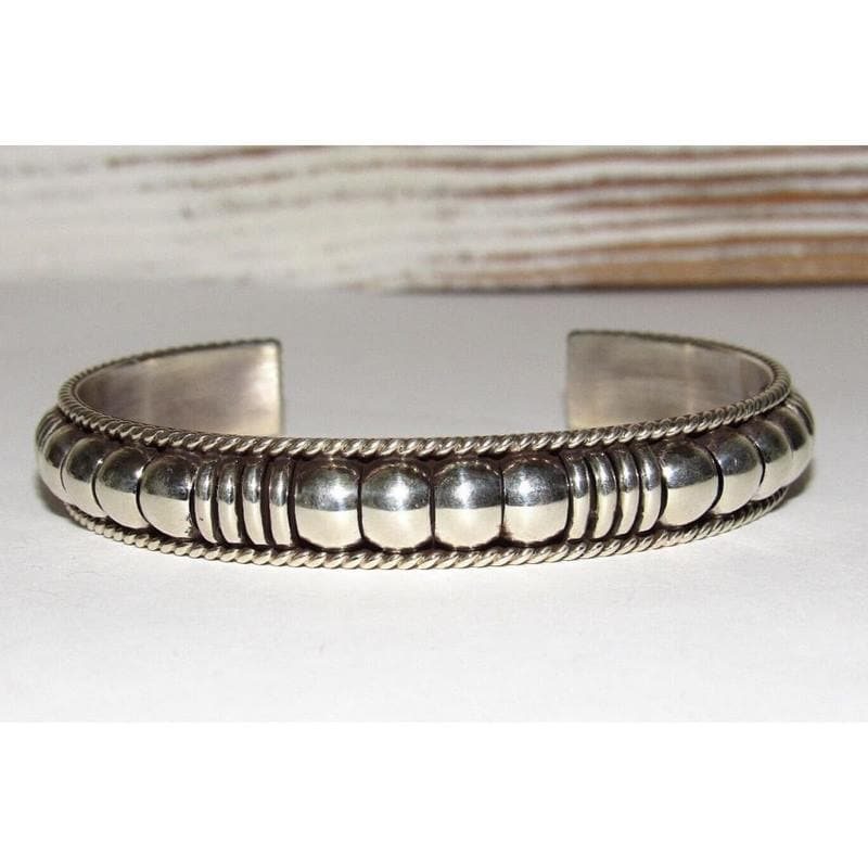 Navajo Sterling Silver Cuff Bracelet Thomas Charley Native American Stacker (1 of 6)