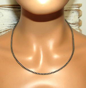 Navajo Pearls Necklace Sterling Silver Choker Necklace 20"L: Stunning 3mm Navajo pearls necklace. Measures about 20" long. Gorgeous, elegant & timeless piece that is sure to complement any outfit. Wonderful gift for anyone or yourself! :)