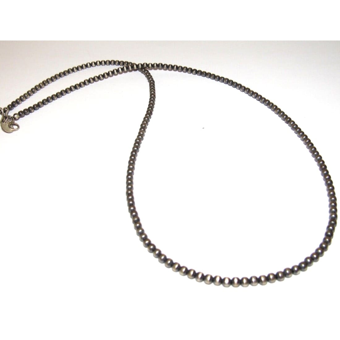 Navajo Pearls Necklace Sterling Silver Choker Necklace 22"L: Stunning 3mm Navajo pearls necklace. Measures about 22" long. Gorgeous, elegant & timeless piece that is sure to complement any outfit. Wonderful gift for anyone or yourself! :)