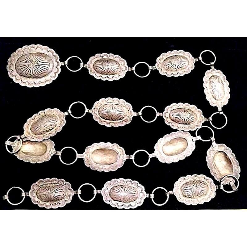 VTG Old Pawn Navajo Sterling Silver Ingot Concho Belt 100G Native American (1 of 5)