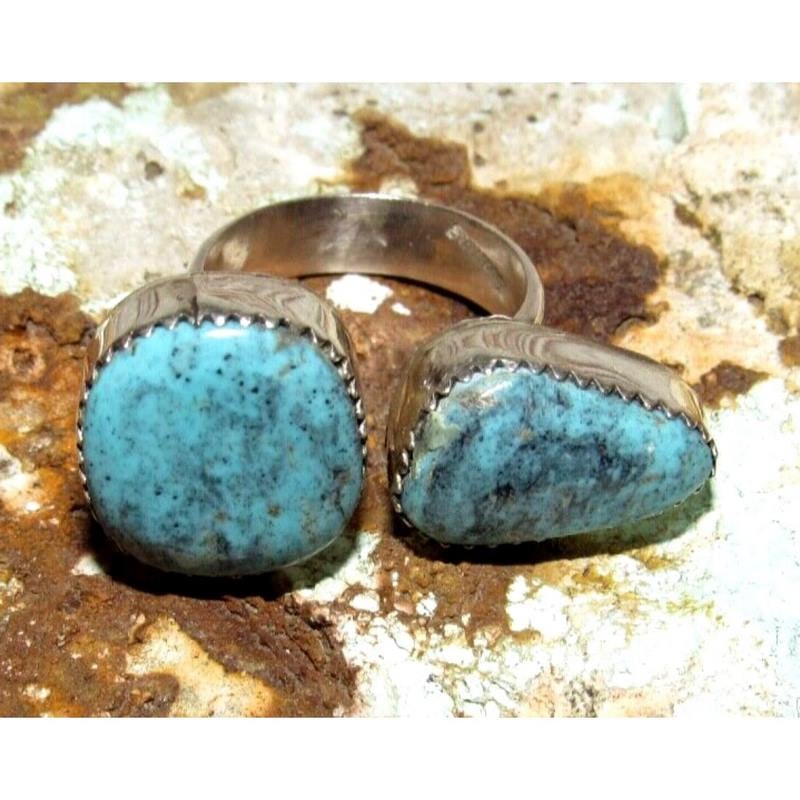 Navajo Crow Springs Turquoise Ring Sz 8 Adjustable Sterling Silver J Long (1 of 8)