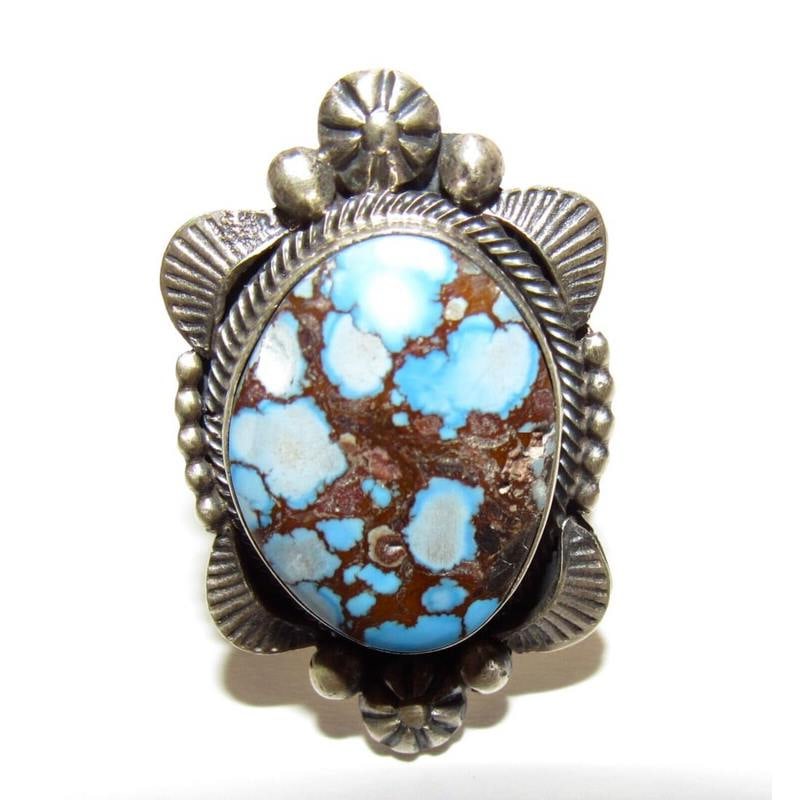 Navajo Golden Hills Turquoise Statement Ring Sz 7 Sterling Silver Eli Skeets (1 of 6)