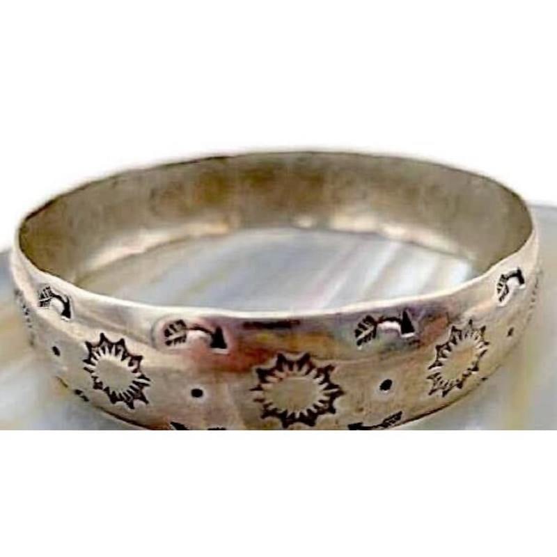 VTG Navajo Bangle Bracelet Ingot Sterling Silver Native American G. Begay (1 of 5)