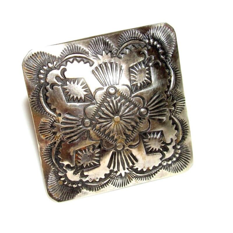 Navajo Vince Platero Concho Statement Ring Size 7 Adjustable Sterling Silver (1 of 5)