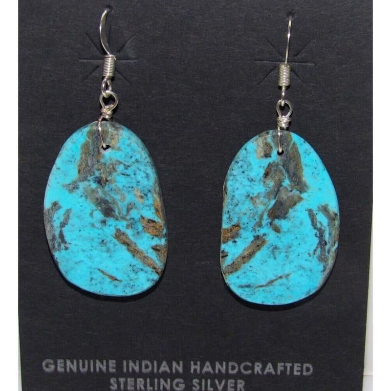 Santo Domingo Turquoise Slab Earrings L Lovato (1 of 3)