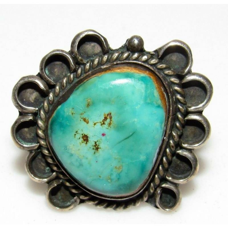 VTG Navajo Royston Turquoise Ring Size 6 Sterling Silver Native Vintage (1 of 2)