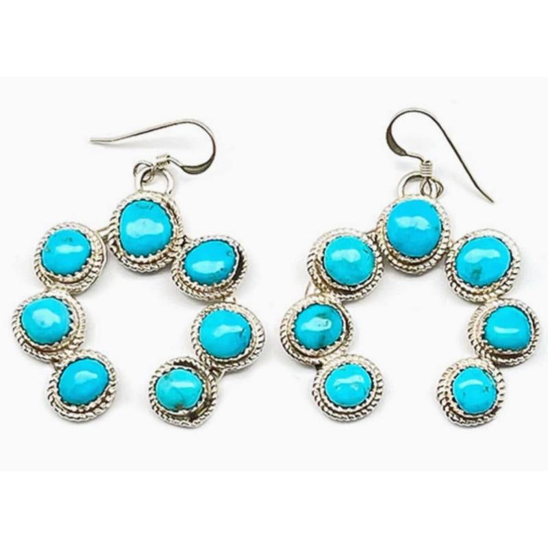 Navajo Sterling Turquoise Naja Earrings Native American (1 of 2)