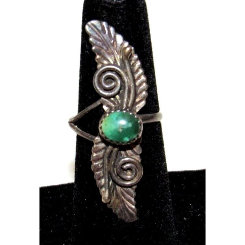 VTG Navajo Turquoise Ring Size 6 Sterling Silver Native Vintage Old Pawn (1 of 4)