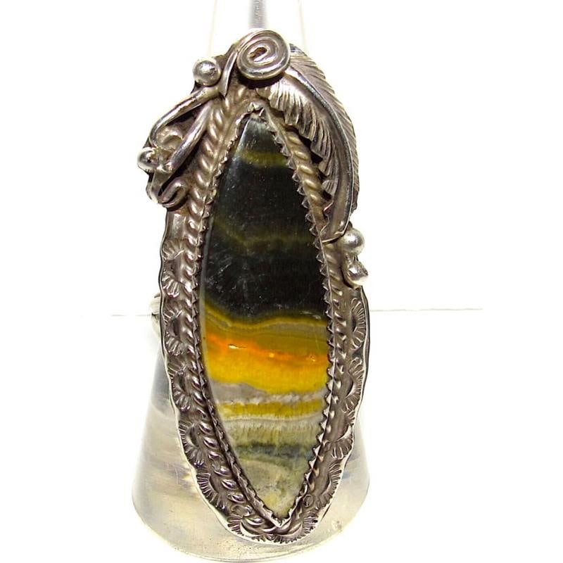 Navajo Bumblebee Jasper Ring Sz 9 Sterling Silver (1 of 7)