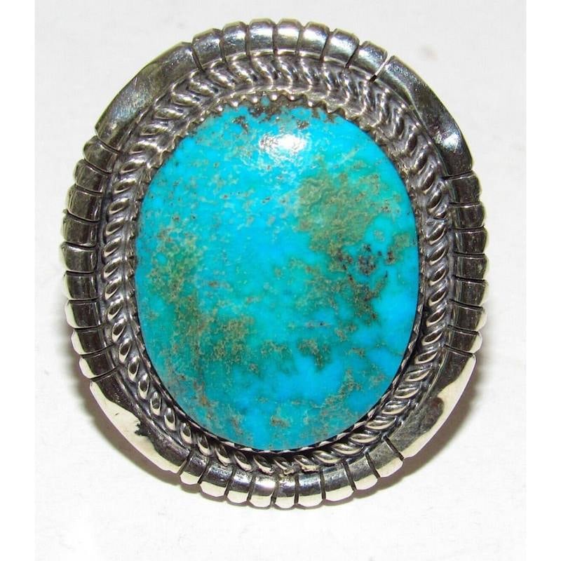 Navajo Kingman Turquoise Ring Sz 9 Sterling Silver Garrison Boyd (1 of 6)