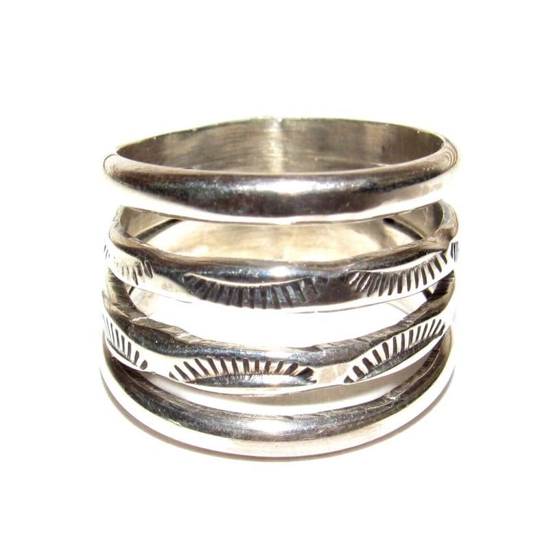 Navajo Band Stacker Ring Size 7 Sterling Silver Ingot Band Rob Cadman (1 of 6)