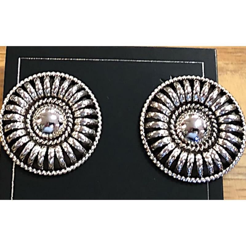 Navajo Sun Post Earrings Sterling Silver T Charley (1 of 2)