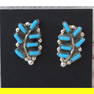 Zuni Petit Point Turquoise Cluster Post Earrings Sterling Silver