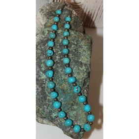 Relios Southwestern Turquoise Bead Heishi Choker Necklace