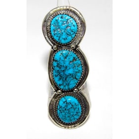 Navajo Kingman Turquoise Ring Size 7 Sterling Native American Signed