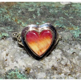 Navajo Purple Spiny Heart Ring Sz 7.5 Sterling Silver Native American (Copy)