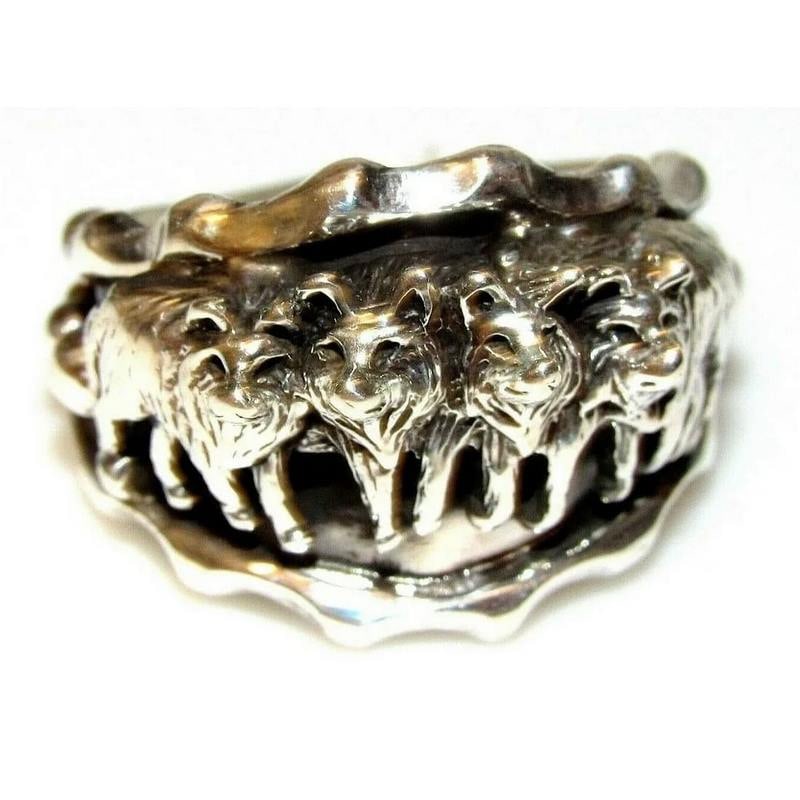 Navajo Wolf Ring Size 11 Sterling Silver Native American Auction