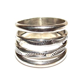 Navajo Band Stacker Ring Size 7 Sterling Silver Ingot Band Rob Cadman