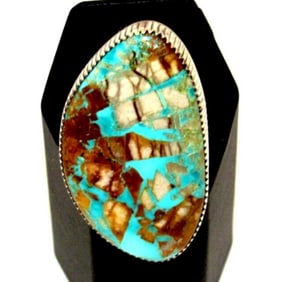 Massive Navajo Boulder Royston Turquoise Statement Ring Sz 10 Will Denetdale