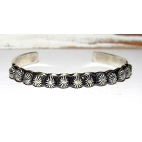 Navajo Stacker Cuff Bracelet Sterling Silver Martha Cayatineto