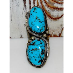 Massive Navajo Turquoise Statement Snake Ring Sz 10 Boyd Ashley