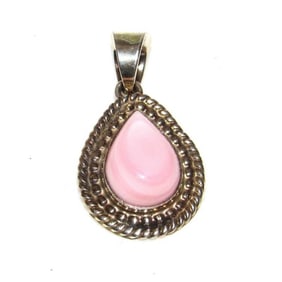 Navajo Pink Conch Pendant B Begay Sterling Silver