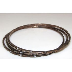 VTG Taxco Mexico Silver Bangle Bracelets - Set of 3 Matching Silver Bangles 8"