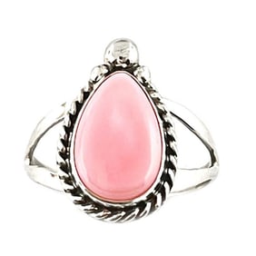 Navajo Pink Conch Ring Size 9 Sterling Silver J. Kee Native American