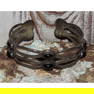 VTG Taxco Mexico Onyx Cuff Bracelet Sterling Silver Eagle Mark