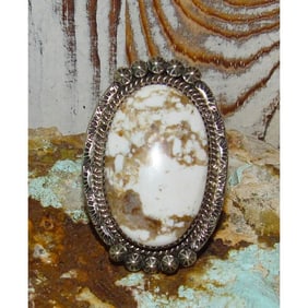 Large Navajo Wild Horse Ring Sz 8.5 Sterling Silver Native American Yazzie