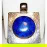 Vintage Mexican Pendant 950 Silver Lapis Lazuli