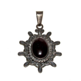 Vintage Taxco Pendant 925 Silver Onyx