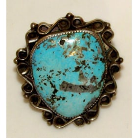 Massive Navajo Kingman Turquoise Statement Ring Sz 8 R. Vandiver