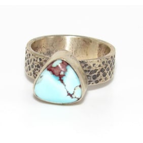 Navajo Golden Hills Turquoise Ring Sz 7 Sterling Silver Eli Skeets