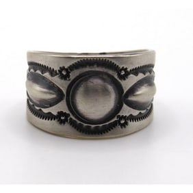 Navajo Martha Cayatineto Men Ring Size 11 Sterling Silver Band Native