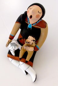 Jemez Pueblo Story Teller Figurine by Carol Lucero Signed