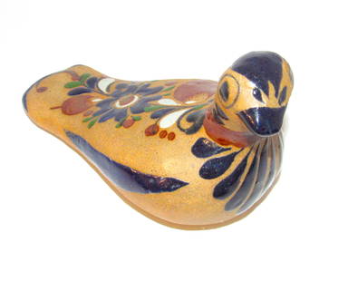 Mexican Tonala Dove Figurine Pottery: Mexican Tonala Dove Figurine Pottery. About 7" long by about 5" tall.