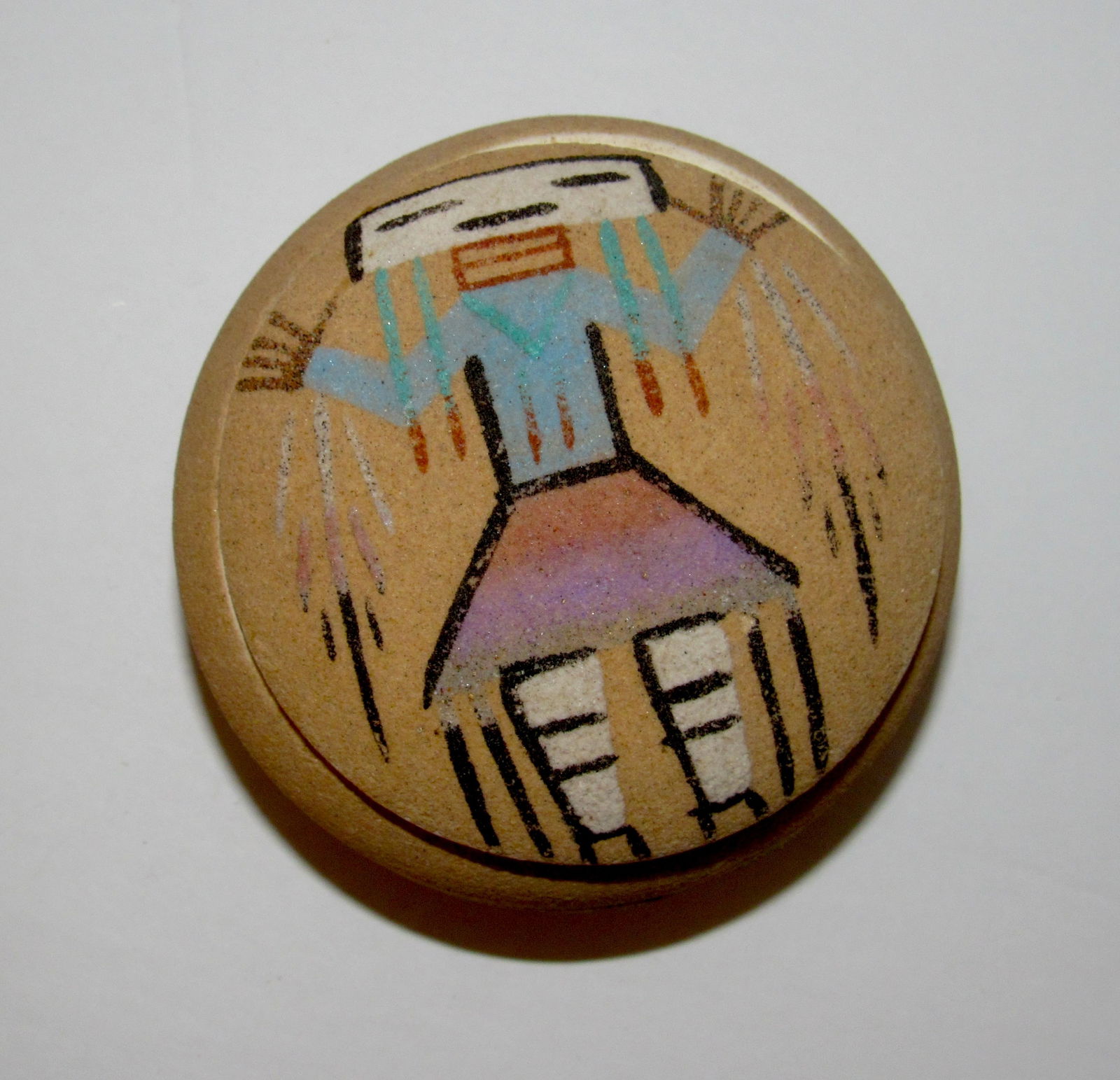 Vintage Navajo Sand Art Jewelry Box (1 of 1)