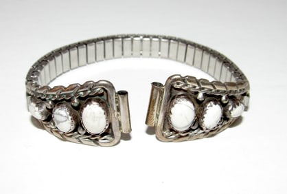 Navavo Sterling Silver White Buffalo Watch Tips